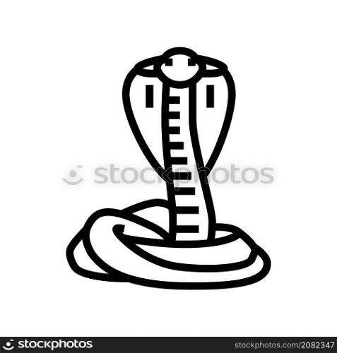 cobra snake line icon vector. cobra snake sign. isolated contour symbol black illustration. cobra snake line icon vector illustration