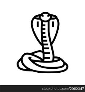cobra snake line icon vector. cobra snake sign. isolated contour symbol black illustration. cobra snake line icon vector illustration