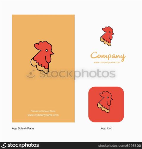 Cock Company Logo App Icon and Splash Page Design. Creative Business App Design Elements