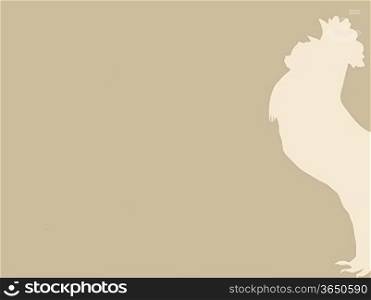 cock silhouette on brown background, vector illustration
