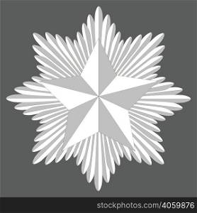 cockade with a pentagonal star, the badge of the swords in a circle, in the center a five pointed star, vector