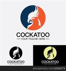 Cockatoo Parrot Bird logo design vector template