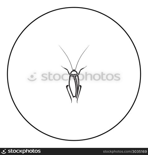 Cockroach icon black color in circle outline vector illustration