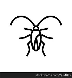 cockroach insect line icon vector. cockroach insect sign. isolated contour symbol black illustration. cockroach insect line icon vector illustration