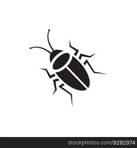 Cockroach logo icon isolated silhouette on white background vector illustration
