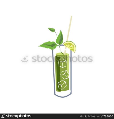 Cocktail alcohol drinks with lime, lemon icon. Summer beverage, vector illustration cartoon style. Cocktail alcohol drinks with lime, lemon icon. Summer beverage, vector illustration cartoon