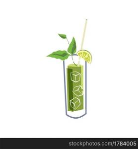 Cocktail alcohol drinks with lime, lemon icon. Summer beverage, vector illustration cartoon style. Cocktail alcohol drinks with lime, lemon icon. Summer beverage, vector illustration cartoon