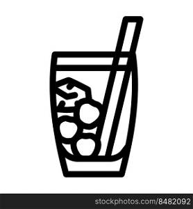 cocktail cherry line icon vector. cocktail cherry sign. isolated contour symbol black illustration. cocktail cherry line icon vector illustration
