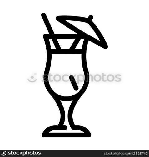 cocktail drink glass line icon vector. cocktail drink glass sign. isolated contour symbol black illustration. cocktail drink glass line icon vector illustration