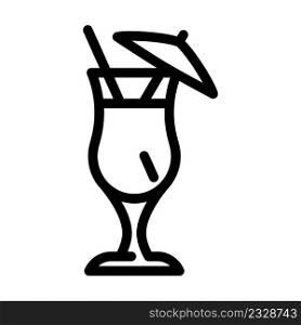 cocktail drink glass line icon vector. cocktail drink glass sign. isolated contour symbol black illustration. cocktail drink glass line icon vector illustration