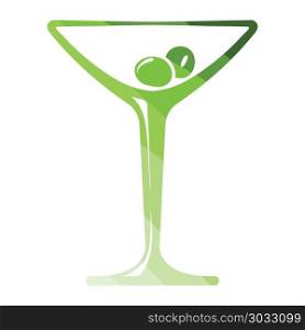 Cocktail glass icon. Cocktail glass icon. Flat color design. Vector illustration.