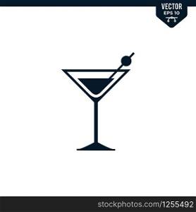 Cocktail Glass icon collection in glyph style, solid color vector