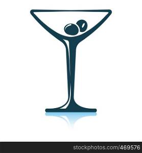 Cocktail glass icon. Shadow reflection design. Vector illustration.
