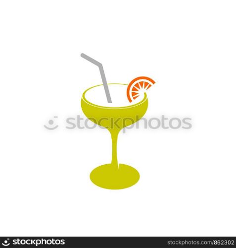 cocktail glass icon - Vector cocktail glass sign - alcohol illustration cocktail isolated