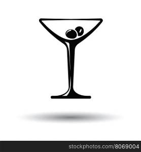 Cocktail glass icon. White background with shadow design. Vector illustration.