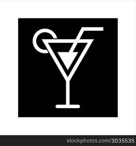 Cocktail Icon, Cocktail Vector Art Illustration. Cocktail Icon, Cocktail