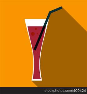 Cocktail icon. Flat illustration of cocktail vector icon for web. Cocktail icon, flat style