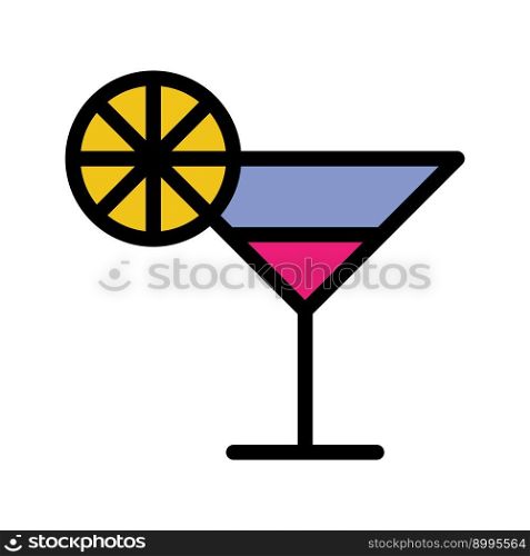 Cocktail icon line isolated on white background. Black flat thin icon on modern outline style. Linear symbol and editable stroke. Simple and pixel perfect stroke vector illustration