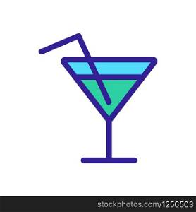 cocktail icon vector. A thin line sign. Isolated contour symbol illustration. cocktail icon vector. Isolated contour symbol illustration
