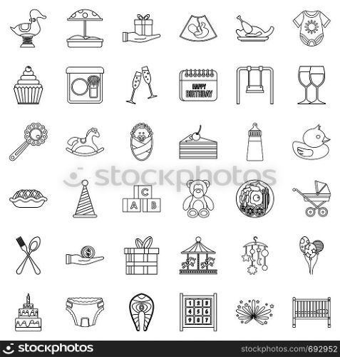 Cocktail icons set. Outline style of 36 cocktail vector icons for web isolated on white background. Cocktail icons set, outline style