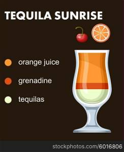 Cocktail infographics on the dark background