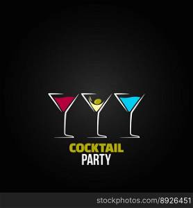 Cocktail party glass design menu background vector image
