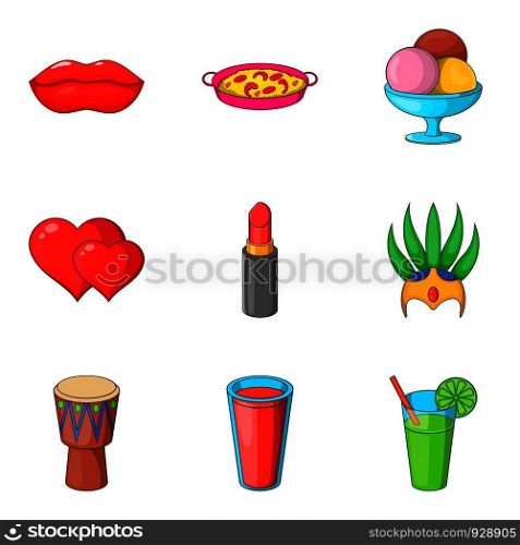Cocktail party icon set. Cartoon set of 9 cocktail party vector icons for web design isolated on white background. Cocktail party icon set, cartoon style