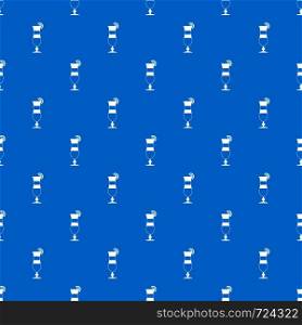Cocktail pattern repeat seamless in blue color for any design. Vector geometric illustration. Cocktail pattern seamless blue