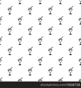 Cocktail pattern vector seamless repeating for any web design. Cocktail pattern vector seamless