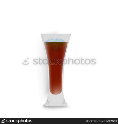 Cocktail realistic illustration vector alcoholic beverage color design drink fresh ice isolated nature juice
