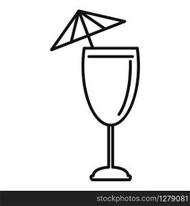 Cocktail umbrella icon. Outline cocktail umbrella vector icon for web design isolated on white background. Cocktail umbrella icon, outline style