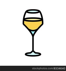 cocktail wine glass color icon vector. cocktail wine glass sign. isolated symbol illustration. cocktail wine glass color icon vector illustration