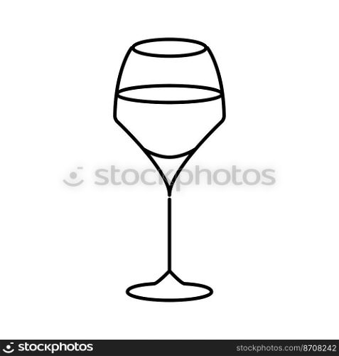 cocktail wine glass line icon vector. cocktail wine glass sign. isolated contour symbol black illustration. cocktail wine glass line icon vector illustration