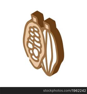cocoa beans isometric icon vector. cocoa beans sign. isolated symbol illustration. cocoa beans isometric icon vector illustration