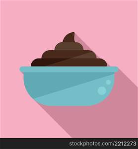 Cocoa cream pot icon flat vector. Paste jar. Milk food. Cocoa cream pot icon flat vector. Paste jar