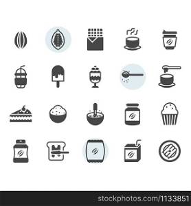 Cocoa icon and symbol set in glyph design