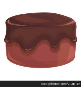 Cocoa milk cake icon cartoon vector. Candy bar. Dark food. Cocoa milk cake icon cartoon vector. Candy bar