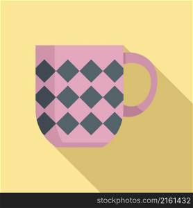 Cocoa mug icon flat vector. Hot mug. Ceramic tea cup. Cocoa mug icon flat vector. Hot mug