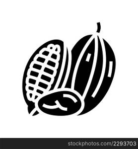 cocoa nut glyph icon vector. cocoa nut sign. isolated contour symbol black illustration. cocoa nut glyph icon vector illustration