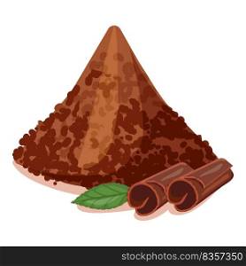 Cocoa powder icon cartoon vector. Chocolate tree. Nut seed. Cocoa powder icon cartoon vector. Chocolate tree