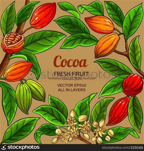 cocoa vector frame on color background. cocoa vector frame