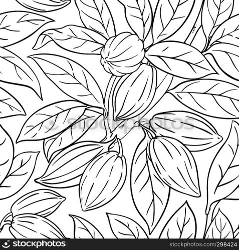 cocoa vector pattern on white background. cocoa vector pattern