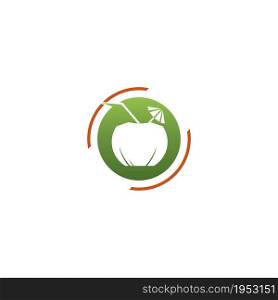 Coconut drink vector icon illustration logo design.