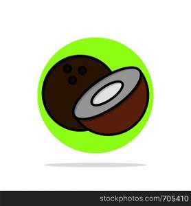 Coconut, Food Abstract Circle Background Flat color Icon