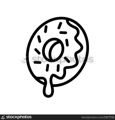coconut icing donut side view icon vector. coconut icing donut side view sign. isolated contour symbol illustration. coconut icing donut side view icon vector outline illustration
