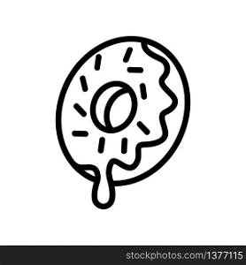 coconut icing donut side view icon vector. coconut icing donut side view sign. isolated contour symbol illustration. coconut icing donut side view icon vector outline illustration