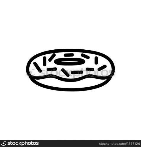 coconut icing donut top view icon vector. coconut icing donut top view sign. isolated contour symbol illustration. coconut icing donut top view icon vector outline illustration