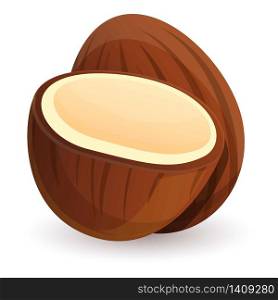 Coconut icon. Cartoon of coconut vector icon for web design isolated on white background. Coconut icon, cartoon style