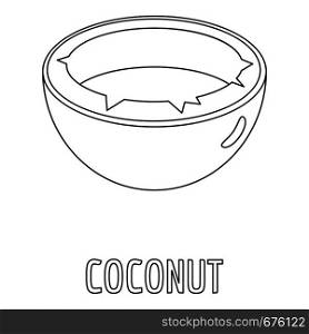 Coconut icon. Outline illustration of coconut vector icon for web. Coconut icon, outline style.