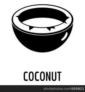 Coconut icon. Simple illustration of coconut vector icon for web. Coconut icon, simple style.